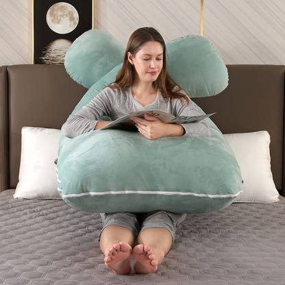 JAGA HOME DECOR Cotton Pregnancy Pillow Pack of 1 Solid U Shape