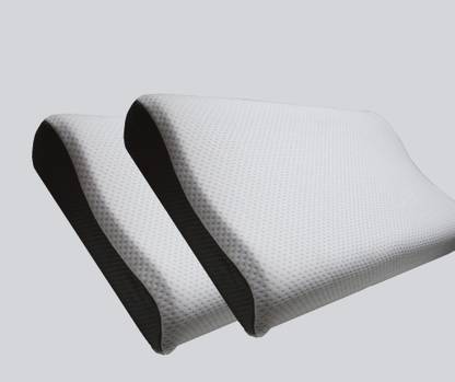 SleepyHug Cervical Contour Curved 20x12 in Memory Foam Geometric Orthopaedic Pillow Pack of 2