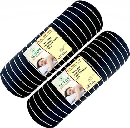 ACTOS Microfibre Bolster Pack of 2 Stripes Round