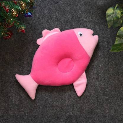HouseOfCommon Cotton Baby Pillow Pack of 1 Animals New Born Baby Head Shaping Pillow Fish Design (0-18 Months)