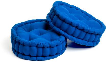 SKANDA FAB Polyester Fibre Solid Floor Cushion Pack of 2