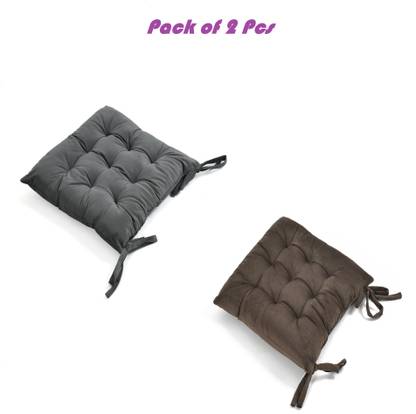 A CUBE LUXURY SOLUTIONS Polyester Fibre Solid Chair Pad Pack of 2
