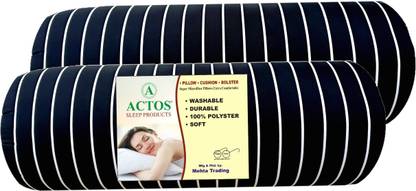 ACTOS Microfibre Bolster Pack of 2 Stripes Round