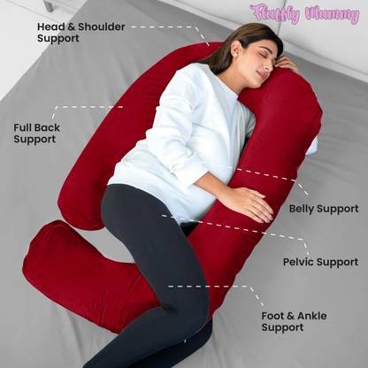 fluffymummy FLUFFY MUMMY G-SHAPE Microfibre Solid Pregnancy Pillow Pack of 1