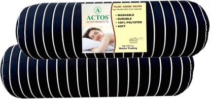 ACTOS Microfibre Bolster Pack of 2 Stripes Round