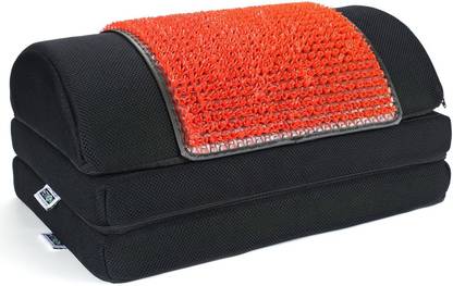METRON Adjustable (3 Height-in-1) Foot Rest Stool for Under Desk Removable Acupressure Massage Accumat Plastic Top Sheet | Relieve Foot Pain Improves Blood Circulation | Three Height Options 5” 7” & 9” | Foam Solid Orthopaedic Pillow Pack of 1