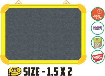 WRITING AND DISPLAY Pin-up display board for office & school lightweight 1.5*2 feet, AluminiumFrame PINUP BOARD Bulletin Board