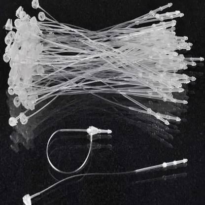 ACE AGRI 7 Inch Snap Lock Pin Hand White Loop Plastic Tag Fastener (no TAG Gun Required), Plastic  Pins