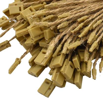 Aakriti 200pcs Jute Hang Tag Pin String 7" Snap Lock Pin, Jute and Plastic  Pins