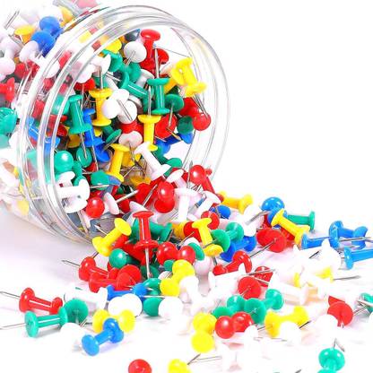 ASV Multicolor Thumb Pin / Plastic Head Thumb Push Pin for Notice Board, Bulletin Board Pin with a Reusable Storage Box  Pins
