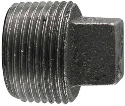 Implemental Plain Plug Square Head GI Pipe Fitting(Set of 10) (1/2 Inch) 1-Way Head Plug Pipe Joint