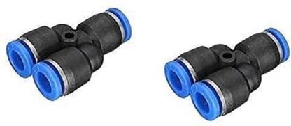 DLEIN Plastic Connect Splitter Push to Tube Fittings 8MM (PY8) 3 way Y shape Connect 3-Way Tee Pipe Joint