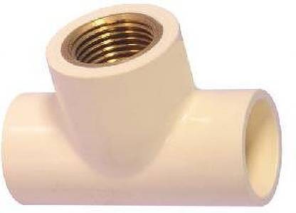 Soil to Soul CPVC Brass Tee, Pipe Fittings, Size- 3/4 x 1/2 inch, (Pack of 5) 3-Way Tee Pipe Joint
