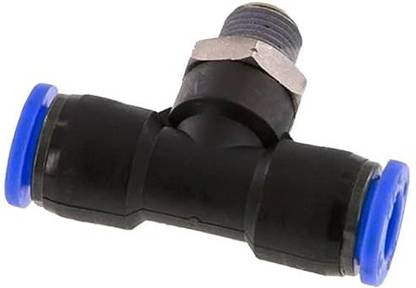 Implemental Pneumatic T-Type Male Thread 1/4 Fit Three Way Hose Pipe Quick Connector(8MM,2) 1-Way Tee Pipe Joint