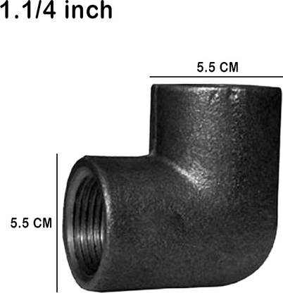 Implemental MS Elbow Pipe Fitting Threaded BSP Forged (1.1/4 INCH) 2-Way 90 Degree Elbow Pipe Joint