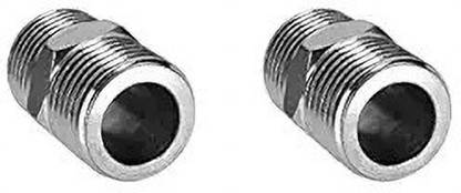 Implemental Hydraulic Hex Nipple male thread hose fitting(Pack of 2) (1/2 Inch) 2-Way Head Plug Pipe Joint