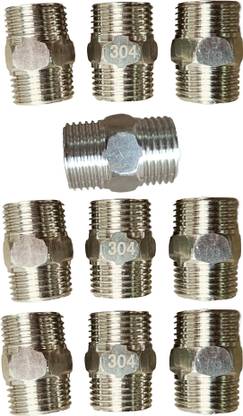 ESEKSAFAR CONNECTION NIPPLE 1/2" / 0.5 INCH PACK OF10 1-Way Coupling Pipe Joint 2-Way Union Pipe Joint