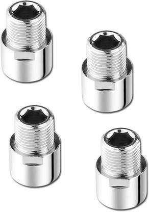 VicTac Full Brass 1.5 Inch Extension For Pipe Fittings Set Of 4 (Chrome Finish) 1-Way Coupling Pipe Joint