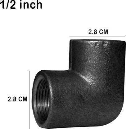 Implemental MS Elbow Pipe Fitting Threaded BSP Forged (1/2 INCH) 2-Way 90 Degree Elbow Pipe Joint