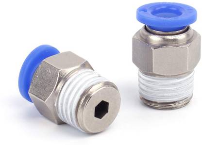 DLEIN Pneumatic Connector 4mm Tubing OD 1/4 NPT Air Fittings Push To Connect Fittings 1-Way Reducer Pipe Joint
