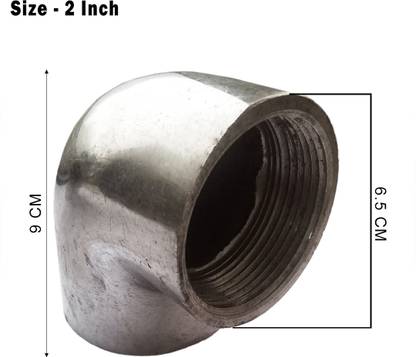Implemental Stainless Steel Elbow Pipe Fitting (2 INCH (Pack of 1)) 2-Way 90 Degree Elbow Pipe Joint