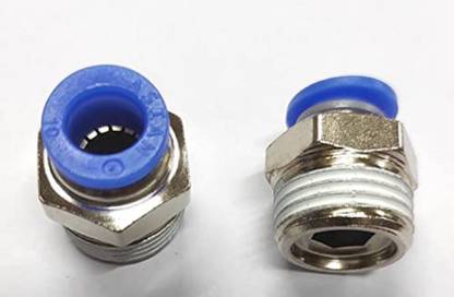 DLEIN 10mm 1/2 Thread Pneumatic Push Quick Connect Fittings Air Line Connector 1-Way Union Pipe Joint