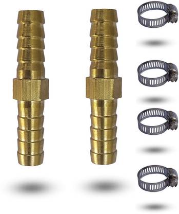 ESEKSAFAR 2pc 2 Way Brass Connector & 4pc Clamp for 8mm internal diameter gas pipe 2-Way Reducer Pipe Joint