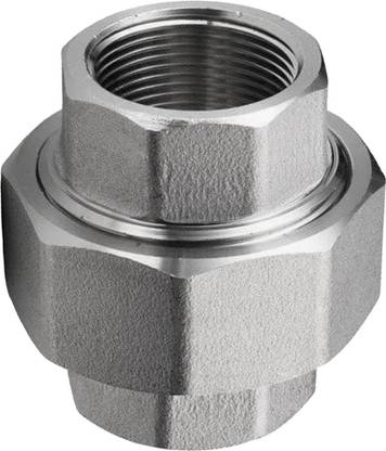 Implemental SS Union Pipe Fitting (2 inch) 2-Way Union Pipe Joint