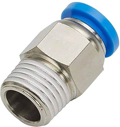 Implemental 1/4" Male Connector Air Push Type Pneumatic Fittings (Pack of 5pcs) (1/4" X 8mm) 1-Way Reducer Pipe Joint