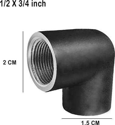 Implemental MS Female Reducing Elbow BSP Threaded (1/2 X 3/4 INCH) 2-Way 90 Degree Elbow Pipe Joint