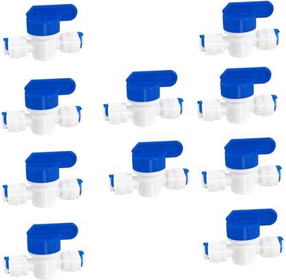 KFILTER Inline Tube Tap Shut Off Ball Valve Quick Fitting Connector for RO Water 3-Way Tee Pipe Joint