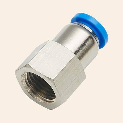 Implemental Pneumatic Fitting Push In female connector 1/4"(Pack of 5) (1/4" x 6 mm) 1-Way Reducer Pipe Joint