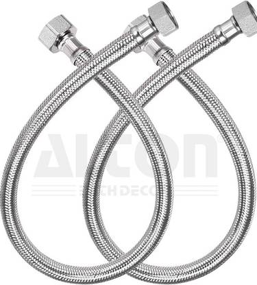 ShreeRam Traders PREMIUM QUALITY (SS 304 ) CONNECTION PIPE 24 '' ( SET OF 2) HOSE CONNECTOR 2-Way 180 Degree Elbow Pipe Joint