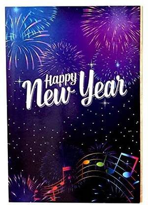 SOUNDIFY Happy New Year Musical Greeting Card ( Blue New Year Card ) Place Card Holder