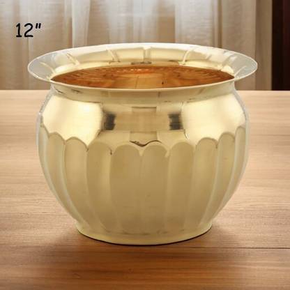 Youandhome 12" Pure Brass planter with multiple uses to enhance the beauty of your home Plant Container Set