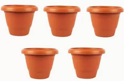 SKcontainers (Set of 5, 8 inches) UV Protected Flower pots/Gamla Plant Container Set