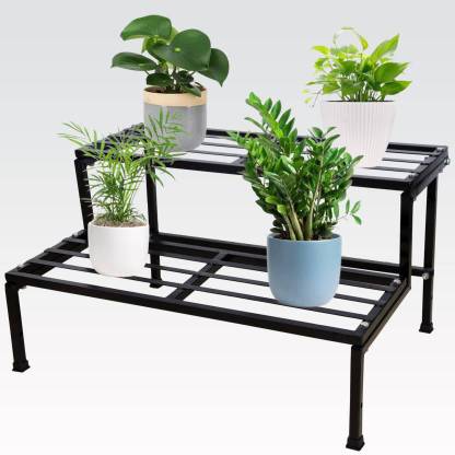 ICON CREATION 02 Step Strong Plant Stand 24 Inch Flower Shelf Rack for Garden/Balcony/Corner Plant Container Set