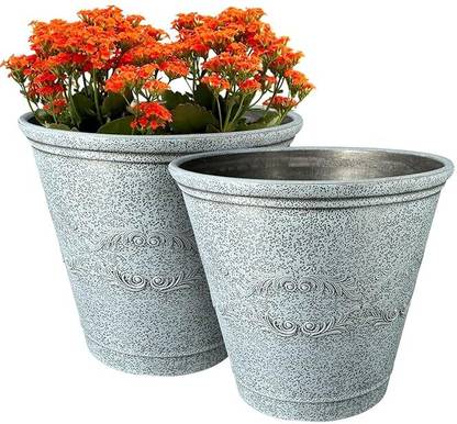 Garden's Need Indoor and Outdoor Round Shape Tirana Flower Pot for Home/Office/Balcony/Garden Plant Container Set