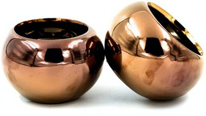 TINYTARTS 3 INCH ROSE GOLD CERAMIC SUCCULENT Plant Container Set
