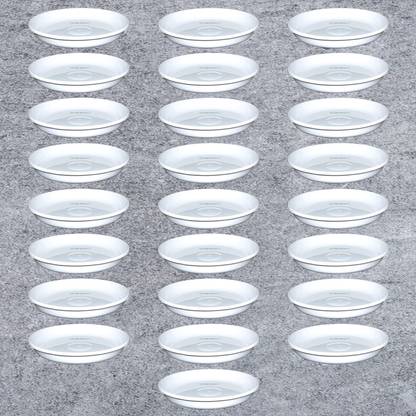 RGDECOR 6 Inch-25 White Pot Plate Plant Tray Bottom Tray Plant Saucer Pot Plate Pot Tray Plant Container Set