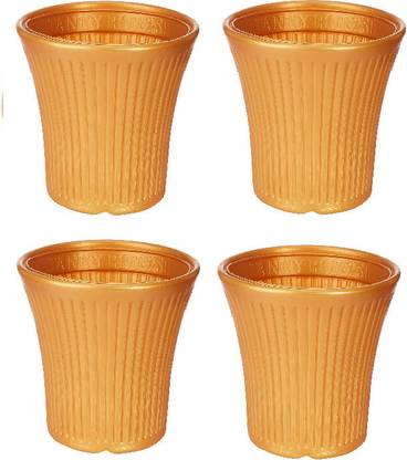 Garden's Need Beautiful Plastic Tancy Pot For Balcony / Garden / Decoration Planter 10 Inch Plant Container Set
