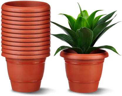 Cinagro Round Pot (9.8 inch) Gamla Pot, UV Treated Planter, Heavy-Duty, Plant Container Set