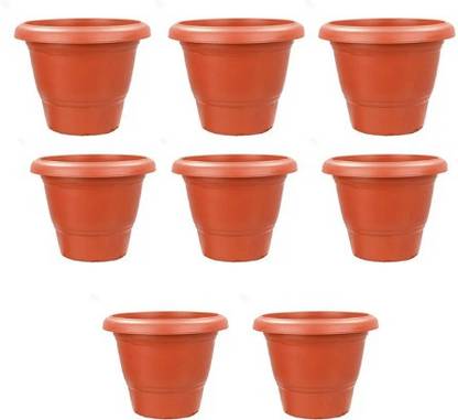 vicvot 8 Inch Gamla Pot Planter Pack of 8 Plant Container Set Pack of 8 Plant Container Set