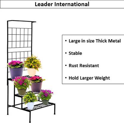 Leader International Leader Metal Multi-Tier Planter Stand Plant Container Set