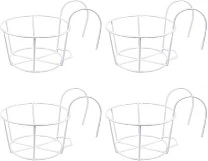 PRIME KRAFTS Railing Hanging Planter Round Railing Flowerpot Basket for Balcony and Garden Plant Container Set