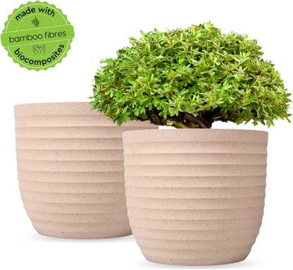 Eha Set of 2 Earth-Friendly 4" Verona Pots and Planters | Table Planter for Office Plant Container Set