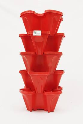 bio blooms SELF WATERING TOWER GARDEN POTS Stack A Pot Plant Container Set