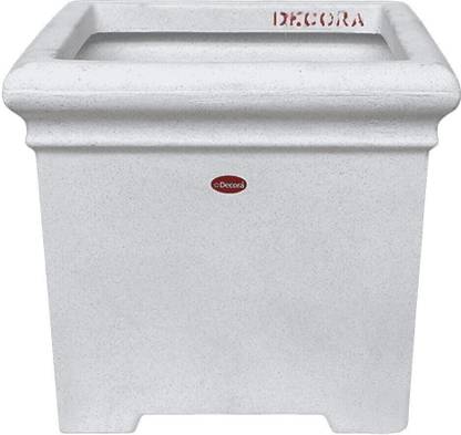 ENGRAFT SAPLINGS DECORA Kubix Fiber Planter (Stone White)(TS40)(16*16*14.5") Plant Container Set