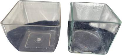 JESAA GREENS Combo of Square shape transparent pot for Flower/Plant and gardening Plant Container Set