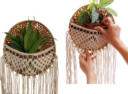 PLANTORI Hanging Pots for Plants for Home Decoration,Living Room,Bedroom,Bathroom(Cotton) Plant Container Set